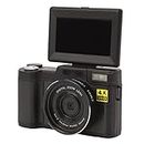 4K-Digitalkamera für Fotografie und Video, 48-MP-Vlogging-Kamera für YouTube mit 180°-Klappbildschirm, 16-fachem Digitalzoom, 52-mm-Objektivhalterung, 2 Batterien, Geschenke