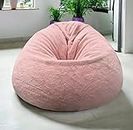 Bhailu Art Latest New Beige Design Furry, Bean Bags with Beans Filled, Chair. Premium and Luxurious Fur Bean Bag with thermocol Balls XXXL (Beige)