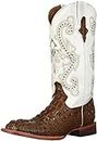 Ferrini Women's Print Hornback Caiman Western Boot, chocolate, 8.5 B US