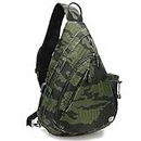 TURNWAY 2023 Water-Proof Sling Backpack/Crossbody Bag/Shoulder Bag for Travel, Hiking, Cycling, Camping for Women & Men (Green Leaves)