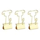 100PCS Gold Dog Shape Binder Clips, Metal Cute Clamp Force Fold Back Paper Clips, Funny Document Clips for School Office Bookmark Marking Organizing Stationery Supplies