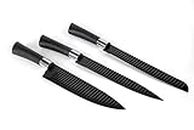Bagonia 3-Piece Ultimate Kitchen Knife Set - Stainless Steel Set with Chef, Slicing, and Bread Knives - Ultra Sharp Blades, Nonstick Coating, Ergonomic Handles - Ideal for Home & Pro Use