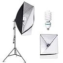VOLKWELL Softbox Lighting Kit Professional Photography 1x135W Continuous Light Studio Equipment with 5500K 1X E27 Socket Bulbs and 2x20x28inch Reflectors for Portrait Product Fashion Shooting.