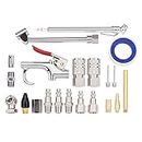 AIRTOON 21 Pieces Air Compressor Accessories 1/4 Inch NPT, Inflation Kit, with Blow Gun, Air Chucks, Inflation Needles,Seal Tape Included.