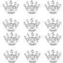 Small Crown Brooch pins for women fashion Rhinestone Gold Silver Crown Brooch for men (12PCS silver)