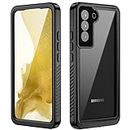 Waterproof Designed for Galaxy S22 Plus 5G Case DINGXIN IP68 Certified Waterproof Shockproof Dirtproof Snowproof Full-Body Protective Built-in Screen Protector for Samsung Galaxy S22+ 5G 2022 (Black)