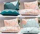 COZY FURNISH Super Soft Brushed Microfiber Cotton Pillow Covers,Set of 4 (Total 8 Pcs) Pillow Covers,17X27(Inches) Super Soft and Breathable Envelope Closure Pillow Cases