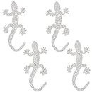 GORGECRAFT 101mm 4Pcs Crystal Car Stickers Bling Rhinestone Decal Gecko Decals for Cars Self Adhesive Appliques Shiny Badge Sticker Glitter Automotive Exterior Accessories for Window Laptops Decor