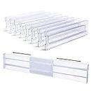 Drawer Dividers Organizers 8 Pack, Adjustable 3.14" High Expandable from 11-20.7" Drawer Organizer, Clear Drawers Separators for Office Kitchen Clothing Bedroom Bathroom Home organization