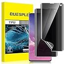 [2 Pack] QUESPLE TPU Privacy Screen Protector for Samsung Galaxy S10 6.1-inch, Fingerprint Support, Anti-Spy, Full Coverage Screen Protector [Ultra-Thin] [Self-Healing] [Not Glass]