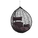 Airwing Swing Chair Basket Heavy Iron Hanging Egg Swing Lounge Chair With Tufted Soft Deep Cushion Backyard Relax For Indoor, Outdoor, Balcony, Deck, Patio, Home & Garden (Without Stand)(Metal)