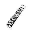 ZFRXIGN Snow Leopard Keychain for Men Women Gifts Key Chain Holder Wristlet Strap for Keys Wallet Bag Purse Wild Cheetah Animal Striped Print Black and White