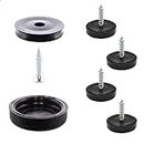 WAGNER QuickClick® 15830000 Chair Glides I Set of 4 Screw-On Base + 4 Screws + 4 Sliding Inserts I - Black - Diameter 17 mm - Made in Germany