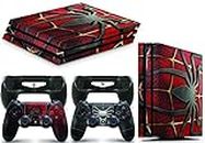 GNG PS4 Pro Console Spider Skin Decal Vinal Sticker + 2 Controller Skins Set