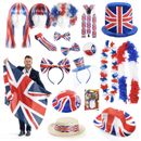 UNION JACK FANCY DRESS COSTUMES HATS WIG ACCESSORIES LOT OLYMPICS EUROVISION 