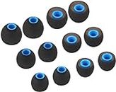 Crysendo Soft Silicone Rubber Earbuds Eartips Compatible with Senheiser, Skulcandy, Sam-Sung, Son-y, JBL, Mi, Beats | Pain Reducing, Anti-Slip Replacement Eartips (12Pcs) (Small - Blue)