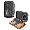 tomtoc Carrying Case for 2.5-inch External Hard Drive, Portable Bag EVA Shockproof for Western Digital | Toshiba | Seagate | LaCie | HGST Hard Drive, Travel Pouch with 8 Slots for USB Stick/SD Cards