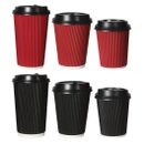 Disposable Coffee Cups With Lids 8OZ 12OZ 16OZ Thicken Paper Takeaway BPA Free