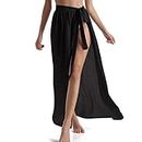 Women's Sarong Beach Pareo Swimsuit Cover Ups, Bikini Semi-Sheer Tie Wrap Long Skirt