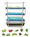 Pindfresh Hydroponics Kit for Home or Office - The Tashi Home Indoor NFT Hydroponic System with Grow Lights for Growing 81 Leafy Greens - All Inclusive kit (Premium Model, Large Reservoir)