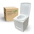 Cuddy Lite Portable Toilet for Adults by CompoCloset ❘ Composting Toilet for Camping, Boats, Campervans, & Tiny House Urine Full LED Fan, Carbon Filter, Urine Diverting Solids Cover, Easy Cleaning