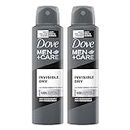 Dove Men+Care Invisible Dry Spray Antiperspirant Deodorant, Up To 48 hrs Protection From Sweat & Odour, Instantly Dry for Cleaner Feel & Leaves No White Marks or Stain, Soothes & Moisturises Skin, Warm, Oriental Scent, 150ml (Pack of 2)