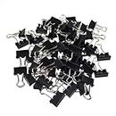 kuou 72pcs Binder Clips, 15mm Black Office Paper Clip, Foldback Clips Clamp Binder Clips for Office Home Supplies