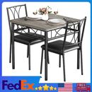 Dining Set for 2 Wood Top Table and 2 Upholstered Chairs for Small Space Kitchen
