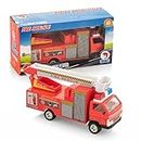 WooZee.. FIRE Brigade Kids Rescue Truck Toy with Pull-Back Action Movable & Collapsible Ladder Realistic Design
