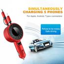 3 in 1 Retractable Charging Car USB Charger Power Adapter For iPhone L8A5