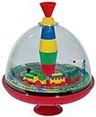 Lena 52120 tin Toys Panorama Ø19 cm, Plastic Humming, Classical Pump Mechanism, Musical Locomotive, Stand, Spinning top for Children from 18 Months, Colourful
