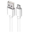 USB Cable for Realme C25Y / C 25 Y USB Cable Original Like Charger Cable | Sync Quick Fast Charging Cable | Micro USB Data Cable | Android V8 Cable (4 Amp, 1 Meter, WM13, White)