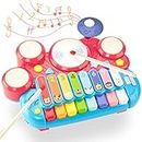 hahaland Pianoforte Giochi Bambina 1 2 anni, Xilofono Strumento Musicale Natale Regalo per Bambini Ragazzi Ragazze