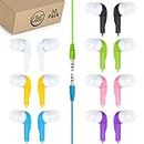 JustJamz® Basic | 30 Pack | Jelly Roll Earbuds | 3.5 mm Audio Jack Earphones for iPhone, Android & Laptop | Disposable Headphones for Kids & Adults | Assorted Colors