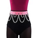 Victray Women Leather Belt Punk Waist Belts Fashion Harness Belts Rave Belts for Outfit (Pink)