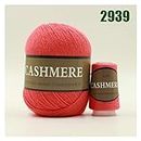 NXDRSM Yarn 100% Mongolian Cashmere Hand-Knitted Cashmere Yarn Wool Cashmere Knitting Yarn Ball Scarf Wool Yarny Baby 50 Grams (Color : 2939watermelon red)