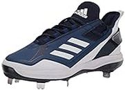adidas Men's Icon 7 Boost Baseball Shoe, White/Team Navy Blue/Mystery Ink, 17