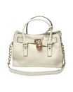 Pre Loved Michael Kors White Leather Handbag/Shoulder Bag with Outer Open Pocket