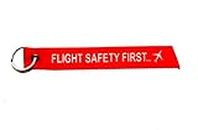 Pilot18 Flight Safety First Printed 25 mm Aviation Pilot Keychain Cum Bag Tag