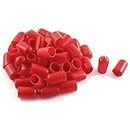 IIVVERR Soft Plastic PVC Insulated End Sleeves Caps Cover 12mm Dia 50Pcs Red (Fundas con extremo de aislamiento de PVC de plástico blando Tapas Cubierta 12mm Dia 50Pcs Rojo