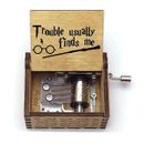 Harry Potter Trouble Usually Finds Me Engraved Wooden Music Box Musical Gift A19