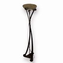 Floor Lamp 4030 / Lt Cleo Wrought Iron Rust White Glass Made IN Italy