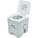S AFSTAR Portable Toilet, 5.3 Gallon Flush Toilet Potty Commode with T-Shaped Flush System & Flush Toilet Potty Commode, Outdoor Camping Toilet for Boating Camping RV Travelling