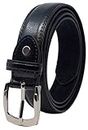 Ossi 28mm d'enfants ceintures doublé de cuir - Noir 80cm (Pequeño)