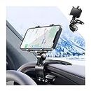 TSUGAMI Car Phone Mount, ABS Cell Phone Holder for Car, 1400 Degree Rotation Dashboard Cell Phone Holder, Mobile Clip Stand for 3 to 7 inches Smartphones, Auto Phone Holder Mount for All Smartphone