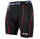 FYA Men's Cycling Shorts,4D Gel Padded Out-Wearable Motorcycle Bike Riding Shorts Quick-Dry Half Pants (L, Black/RED)