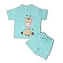 TrueYarn 100% Cotton T-Shirt & Shorts Set For Baby Boy & Baby Girl | Super Soft Cord Set For Infants & Toddlers | Baby Boy Dress | New Born Baby Clothes | Size 9-12 months (MINT GREEN)