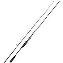 Sougayilang 2Pc Fishing Rod, Spinning Rod and Casting Rod Fishing Bass Freshwater-Black-1.8m-Casting