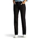 Lee Women's Instantly Slims Classic Relaxed Fit Monroe Straight Leg Jean, Black, 14 Long