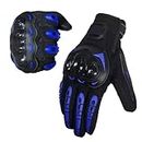 SHIVEXIM Microfiber Motorcycle Cycling Gloves Full Finger Motorbike Gloves Camping Climbing Hiking Riding Gloves For Women Men (Blue)